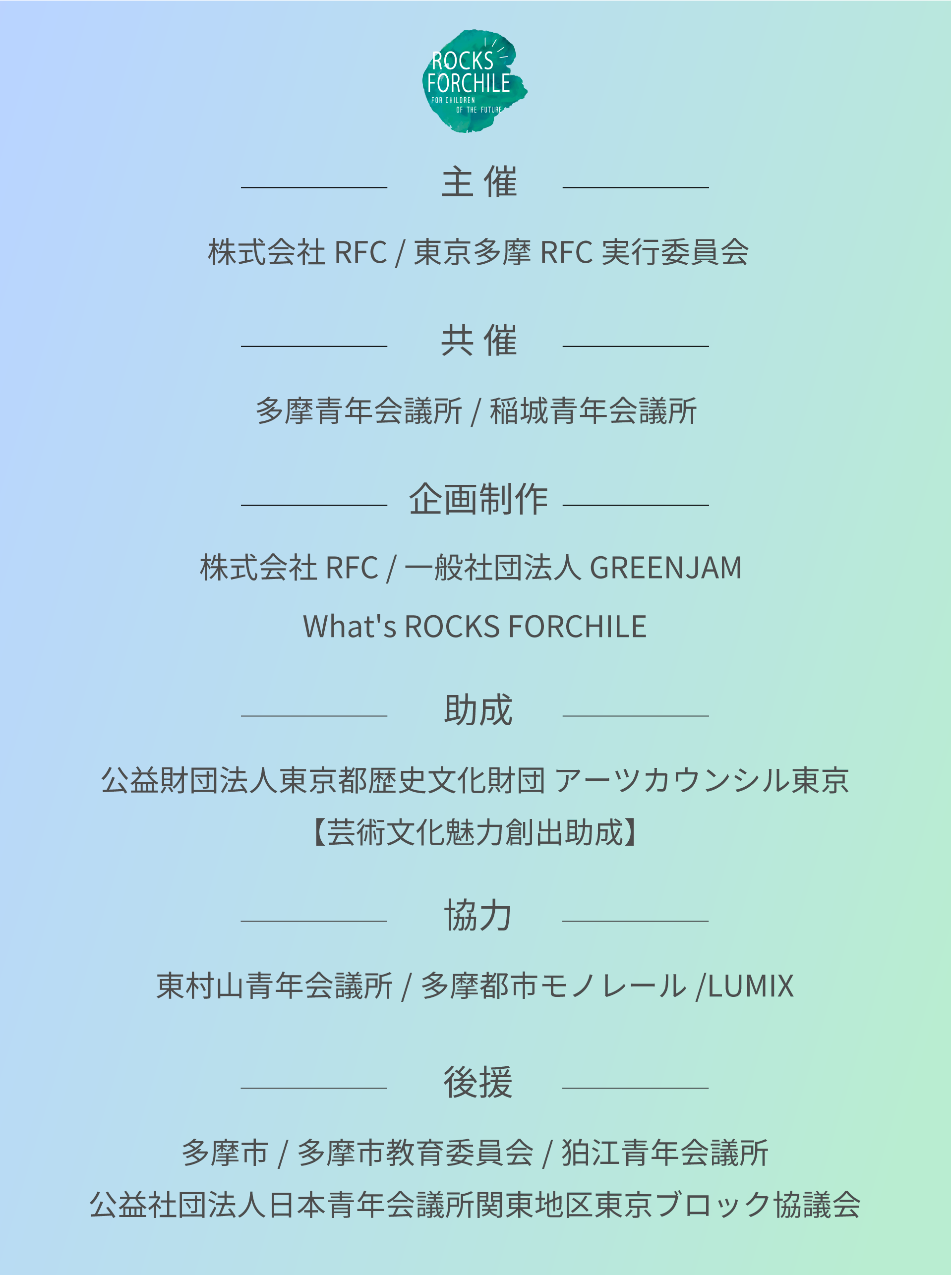 主催・共催・企画制作・助成